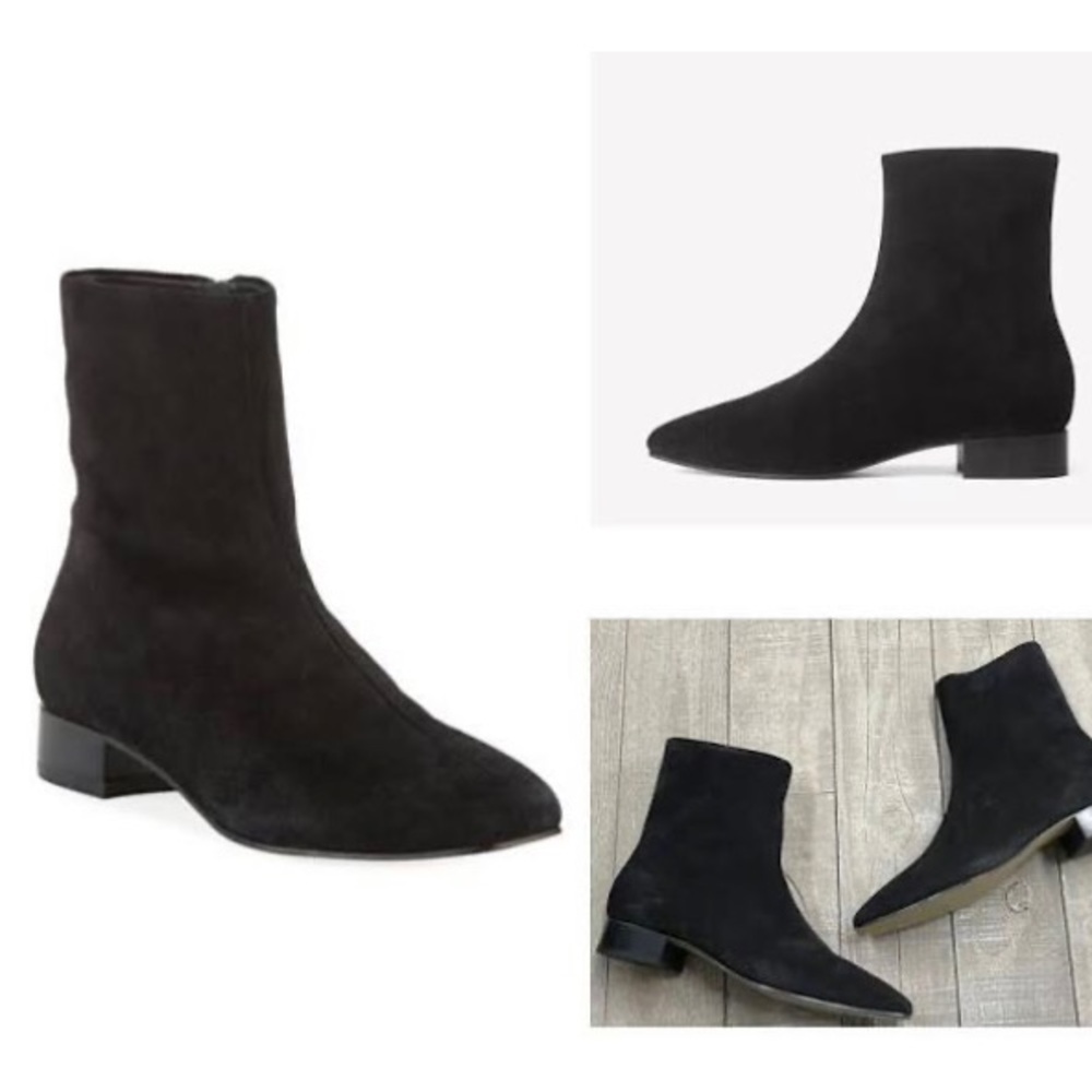 NIB RAG & BONE ASLEN FLAT SUEDE ANKLE BOOTS IN BLACK